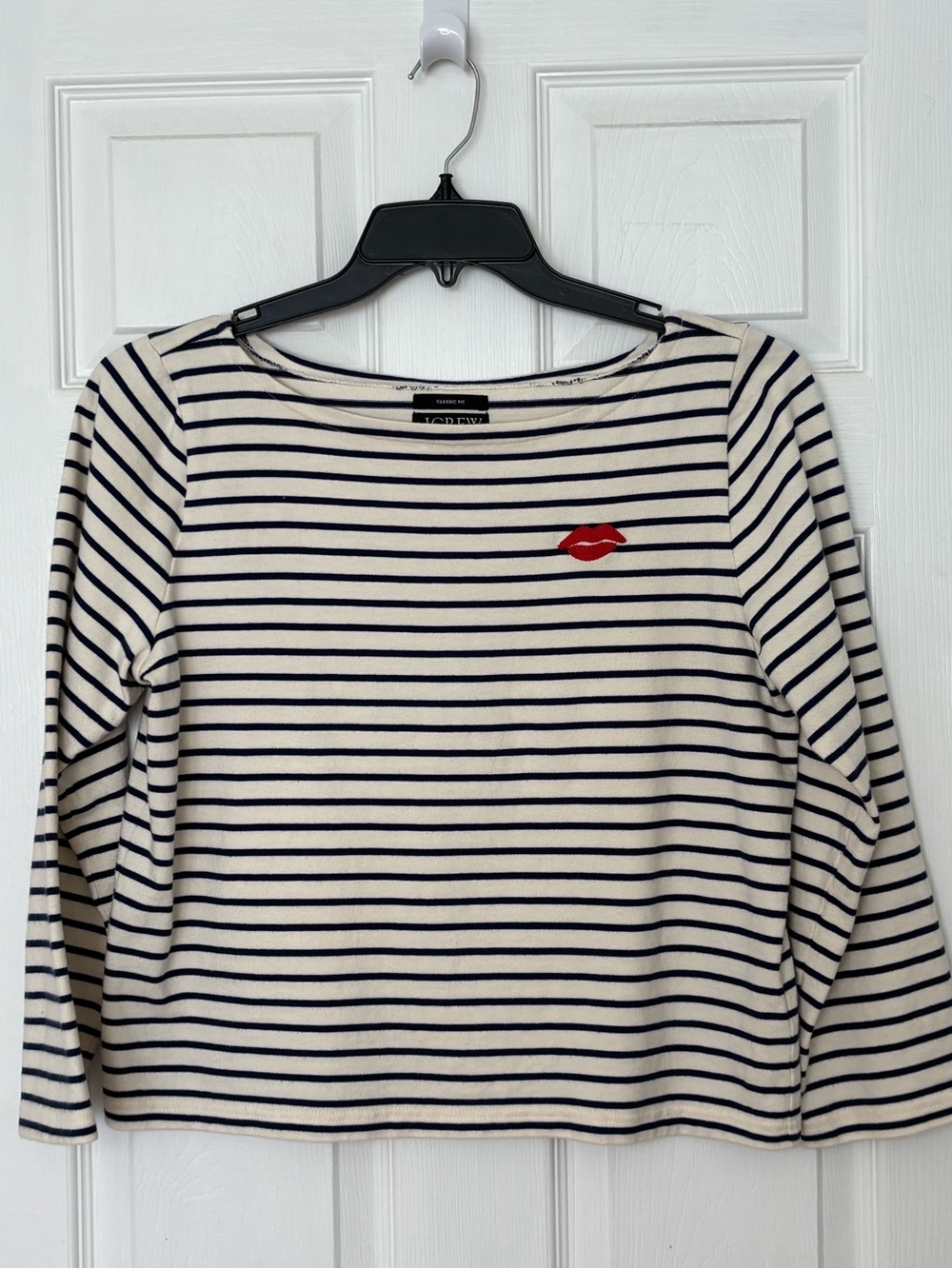 J. Crew Mariner Striped Tee with Lips